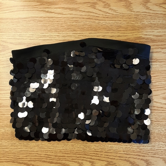 NWT 🌟 RW&CO black sequence tube top Sz S - Picture 1 of 4